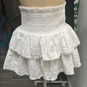 Crewcuts XL White Eyelet Ruffle Mini Skirt